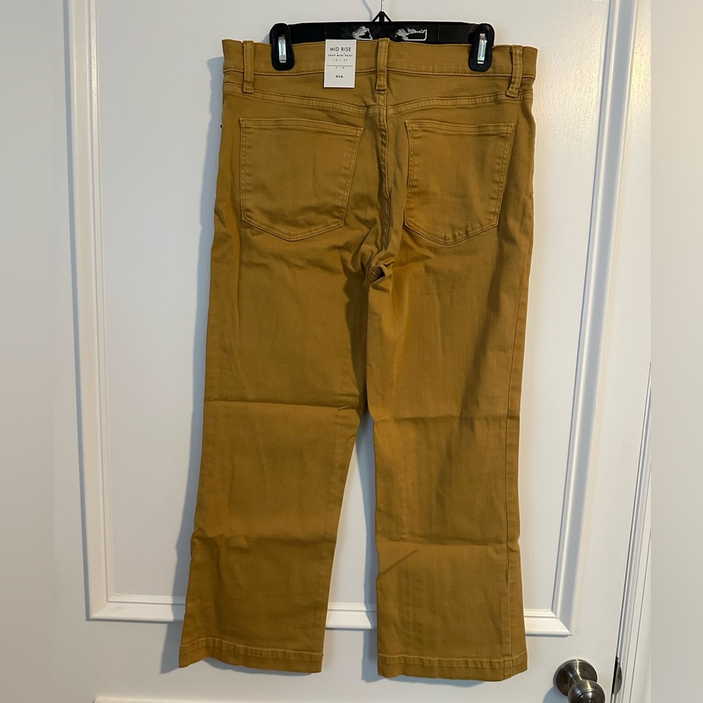 Lucky Brand Camel Mustard Button-Fly Ava Crop Mini Boot Jeans - Picture 7 of 8